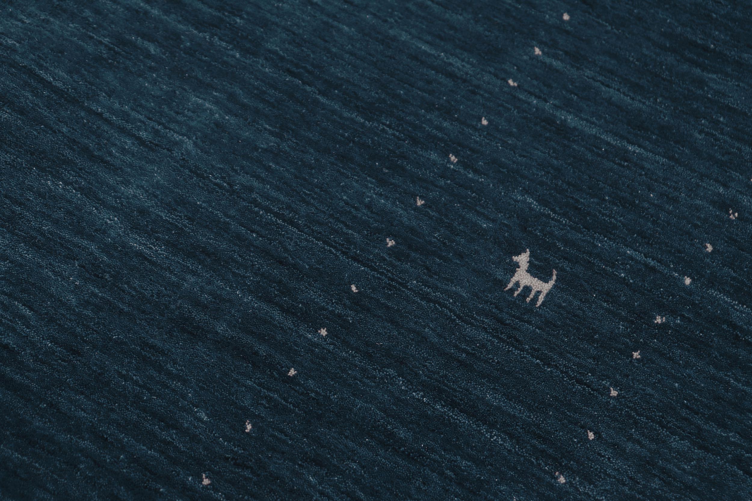 handmade Modern Gabbeh Blue Ivory Hand-made RECTANGLE 100% WOOL area rug 10' x 14'