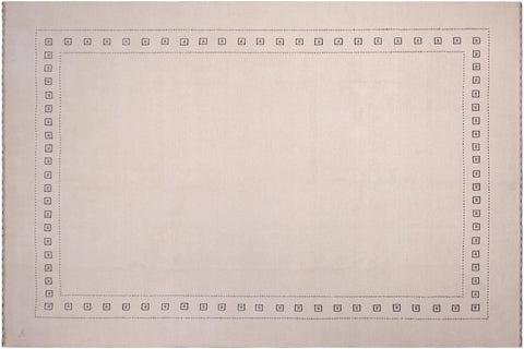 handmade Modern Gabbeh Beige Charcoal Hand-made RECTANGLE 100% WOOL area rug 9x12