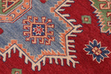 handmade Geometric Kazak Red Beige Hand-made RECTANGLE 100% WOOL area rug 8' x 10'