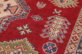 handmade Geometric Kazak Red Beige Hand-made RECTANGLE 100% WOOL area rug 8' x 10'