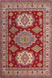Southwestern Kazak Riley Red/Beige Wool Rug - 8'1'' x 9'8''
