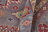 handmade Geometric Kazak Gray Lt. Blue Hand-made RECTANGLE 100% WOOL area rug 8' x 10'