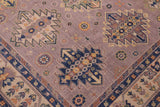 handmade Geometric Kazak Purple Beige Hand-made RECTANGLE 100% WOOL area rug 8' x 10'