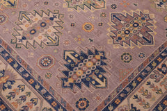 handmade Geometric Kazak Purple Beige Hand-made RECTANGLE 100% WOOL area rug 8'X10'
