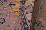 handmade Geometric Kazak Purple Beige Hand-made RECTANGLE 100% WOOL area rug 8' x 10'