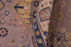 handmade Geometric Kazak Purple Beige Hand-made RECTANGLE 100% WOOL area rug 8'X10'