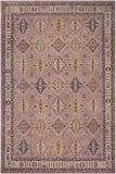 handmade Geometric Kazak Purple Beige Hand-made RECTANGLE 100% WOOL area rug 8' x 10'