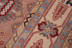 handmade Geometric Kazak Rose Beige Hand-made RECTANGLE 100% WOOL area rug 9'X12'