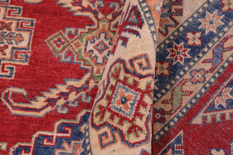 handmade Geometric Kazak Red Beige Hand-made RECTANGLE 100% WOOL area rug 9'X12'