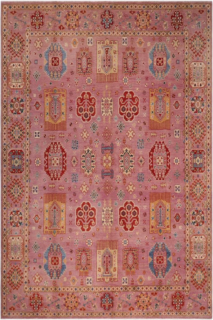 handmade Geometric Kazak Purple Purple Hand-made RECTANGLE 100% WOOL area rug 8'X10'