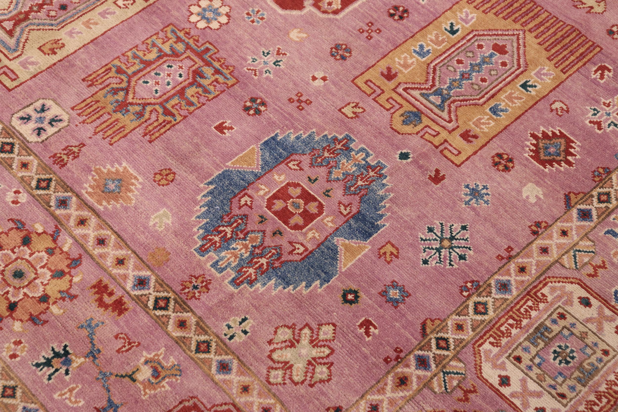 handmade Geometric Kazak Purple Purple Hand-made RECTANGLE 100% WOOL area rug 8'X10'