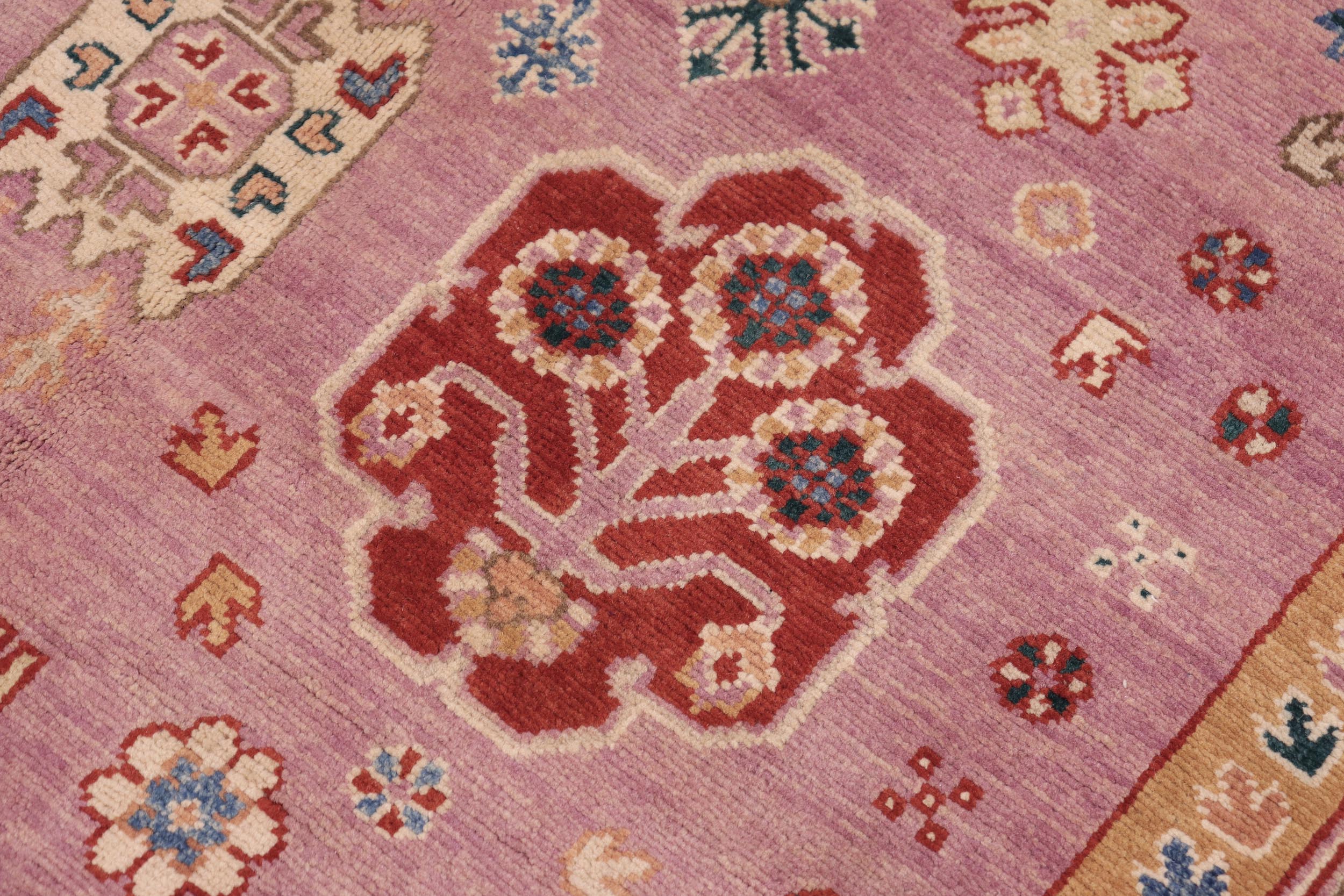 handmade Geometric Kazak Purple Purple Hand-made RECTANGLE 100% WOOL area rug 8'X10'