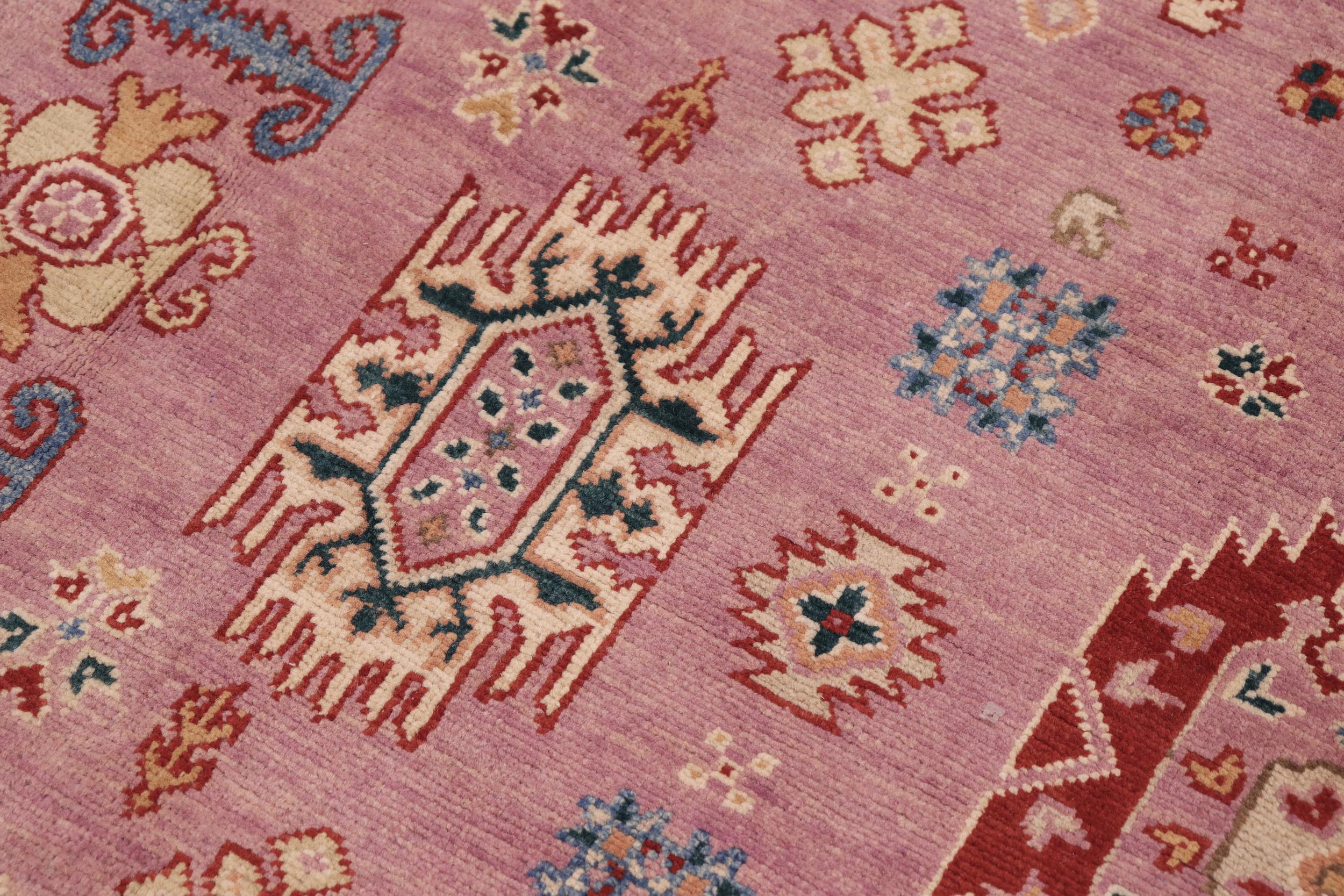 handmade Geometric Kazak Purple Purple Hand-made RECTANGLE 100% WOOL area rug 8'X10'