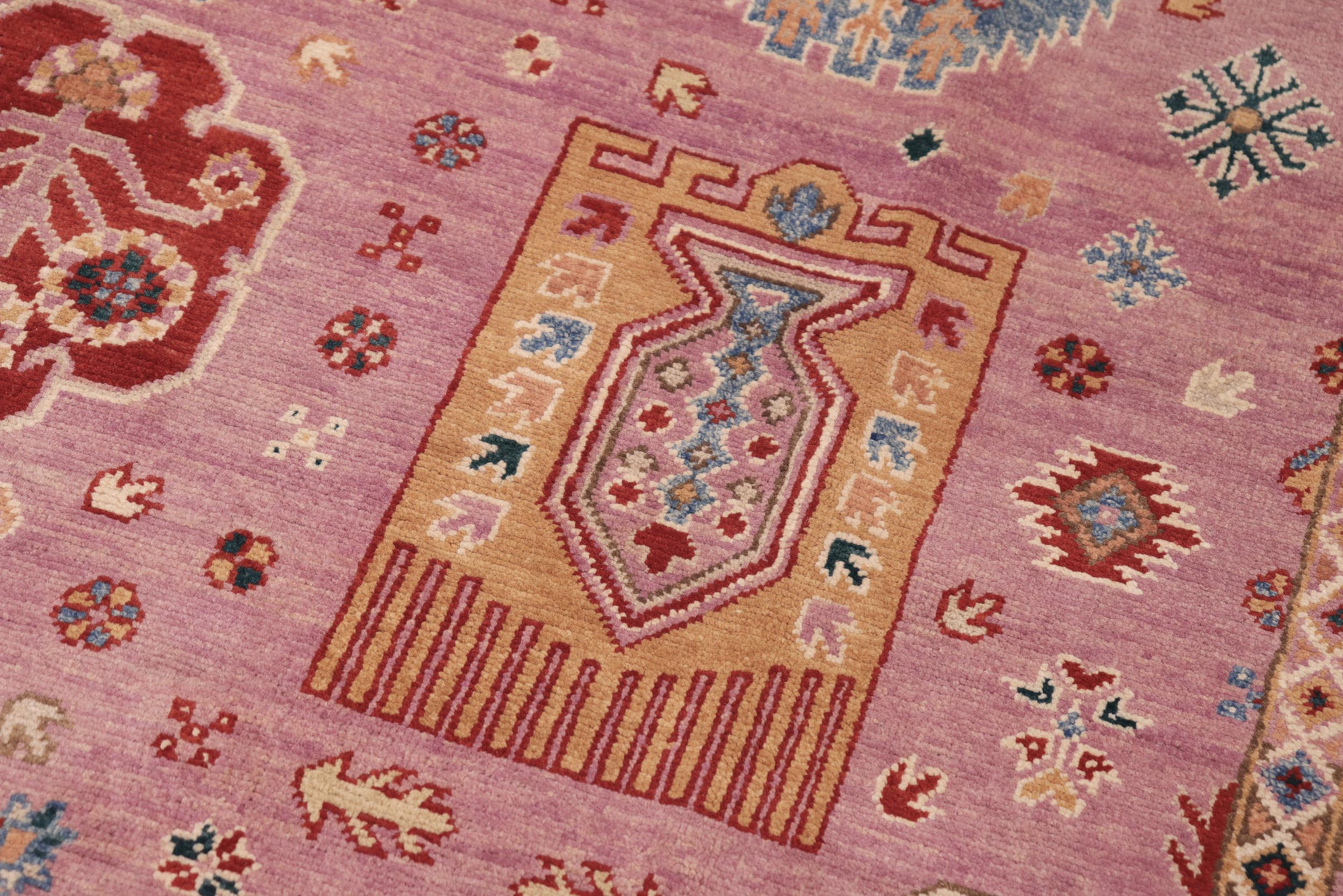 handmade Geometric Kazak Purple Purple Hand-made RECTANGLE 100% WOOL area rug 8'X10'