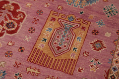 handmade Geometric Kazak Purple Purple Hand-made RECTANGLE 100% WOOL area rug 8'X10'