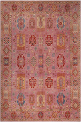 handmade Geometric Kazak Purple Purple Hand-made RECTANGLE 100% WOOL area rug 8'X10'