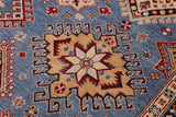 handmade Geometric Kazak Lt. Blue Red Hand-made RECTANGLE 100% WOOL area rug 8' x 10'