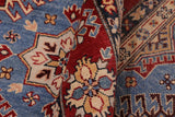 handmade Geometric Kazak Lt. Blue Red Hand-made RECTANGLE 100% WOOL area rug 8' x 10'