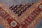 handmade Geometric Kazak Lt. Blue Red Hand-made RECTANGLE 100% WOOL area rug 8' x 10'