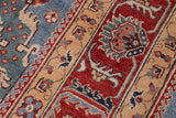 handmade Geometric Kazak Lt. Blue Red Hand-made RECTANGLE 100% WOOL area rug 8' x 10'