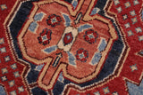 handmade Geometric Kazak Lt. Blue Red Hand-made RECTANGLE 100% WOOL area rug 8' x 10'