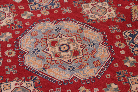 handmade Geometric Kazak Red Ivory Hand-made RECTANGLE 100% WOOL area rug 9'X12'