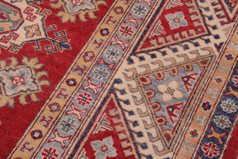handmade Geometric Kazak Red Ivory Hand-made RECTANGLE 100% WOOL area rug 9'X12'