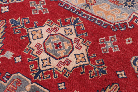 handmade Geometric Kazak Red Ivory Hand-made RECTANGLE 100% WOOL area rug 9'X12'
