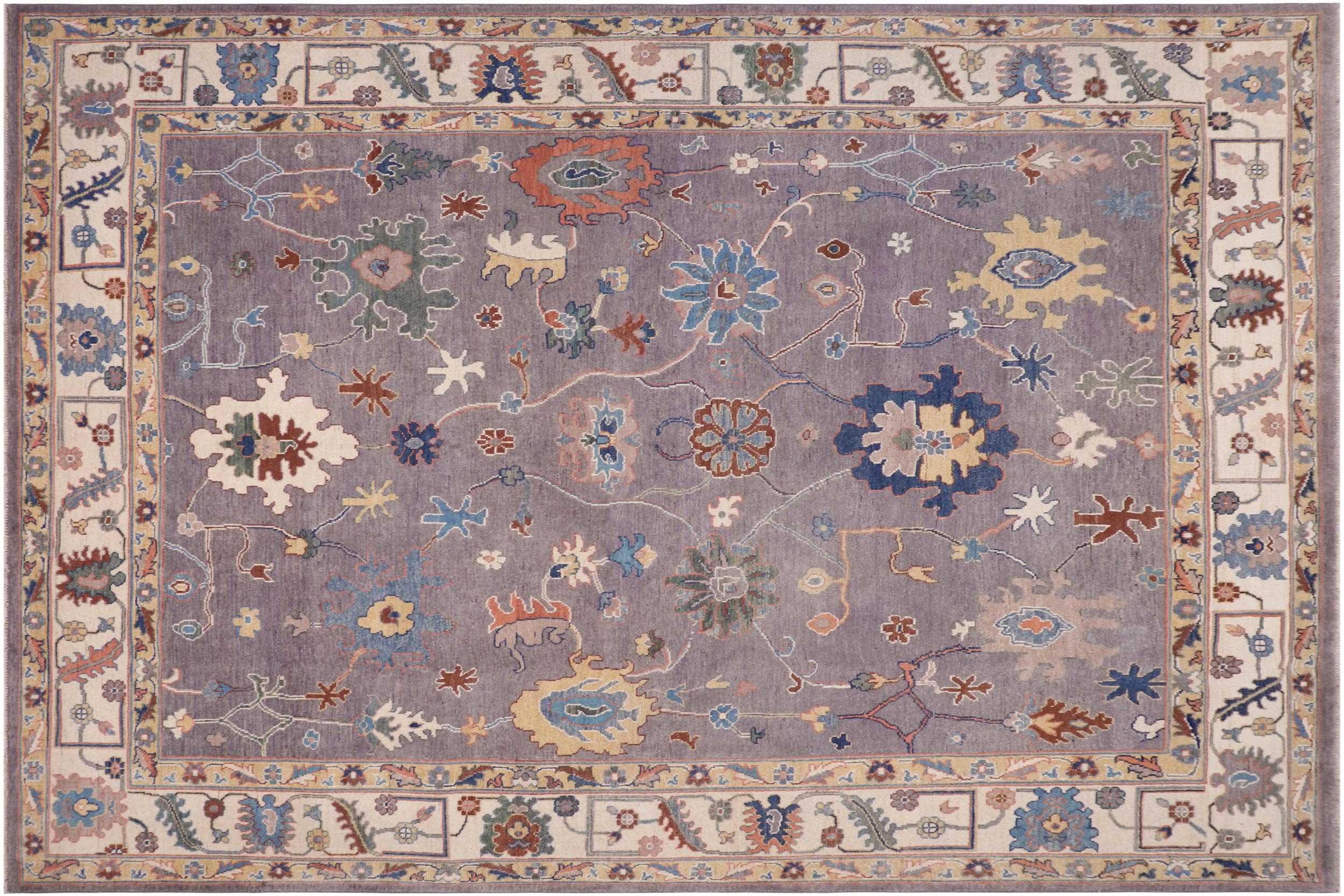 handmade Geometric Kazak Gray Ivory Hand-made RECTANGLE 100% WOOL area rug 8'X9'