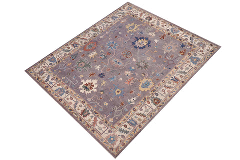 handmade Geometric Kazak Gray Ivory Hand-made RECTANGLE 100% WOOL area rug 8'X9'