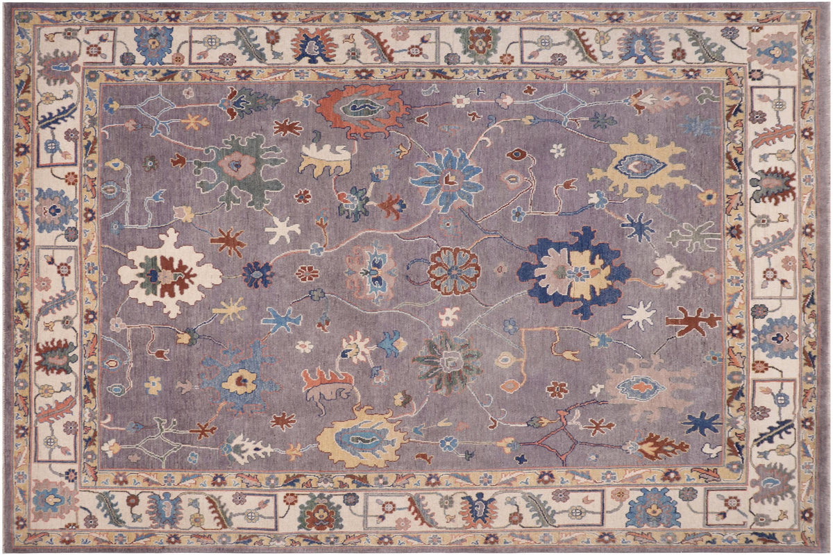 handmade Geometric Kazak Gray Ivory Hand-made RECTANGLE 100% WOOL area rug 8'X9'
