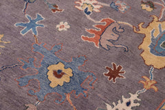 handmade Geometric Kazak Gray Ivory Hand-made RECTANGLE 100% WOOL area rug 8'X9'