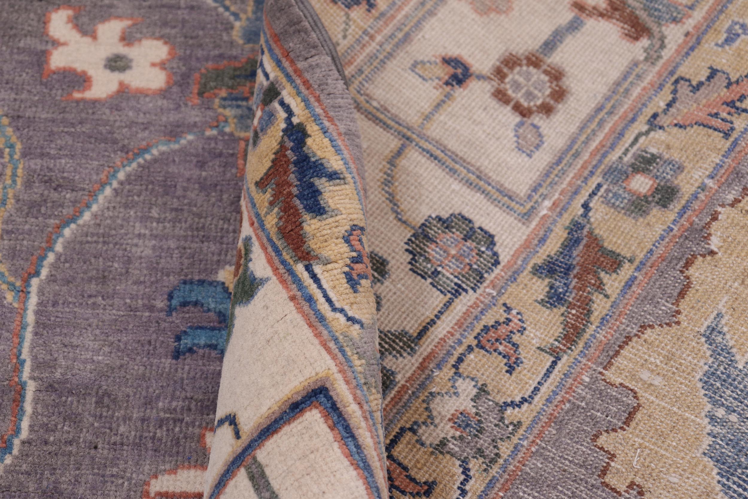 handmade Geometric Kazak Gray Ivory Hand-made RECTANGLE 100% WOOL area rug 8'X9'