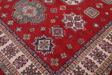 handmade Geometric Kazak Red Ivory Hand-made RECTANGLE 100% WOOL area rug 8' x 10'