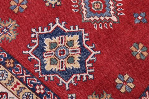 handmade Geometric Kazak Red Ivory Hand-made RECTANGLE 100% WOOL area rug 8'X10'