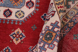 handmade Geometric Kazak Red Ivory Hand-made RECTANGLE 100% WOOL area rug 8' x 10'