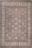 handmade Geometric Kazak Gray Ivory Hand-made RECTANGLE 100% WOOL area rug 8' x 10'