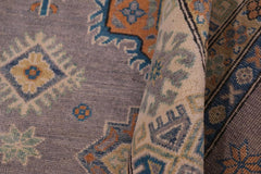 handmade Geometric Kazak Gray Ivory Hand-made RECTANGLE 100% WOOL area rug 8'X10'