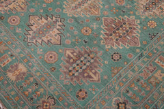 handmade Geometric Kazak Lt. Green Lt. Green Hand-made RECTANGLE 100% WOOL area rug 8'X10'