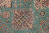handmade Geometric Kazak Lt. Green Lt. Green Hand-made RECTANGLE 100% WOOL area rug 8' x 10'
