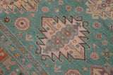 handmade Geometric Kazak Lt. Green Lt. Green Hand-made RECTANGLE 100% WOOL area rug 8' x 10'