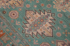 handmade Geometric Kazak Lt. Green Lt. Green Hand-made RECTANGLE 100% WOOL area rug 8'X10'