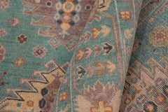 handmade Geometric Kazak Lt. Green Lt. Green Hand-made RECTANGLE 100% WOOL area rug 8'X10'