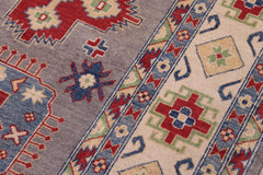 handmade Geometric Kazak Gray Ivory Hand-made RECTANGLE 100% WOOL area rug 8'X10'