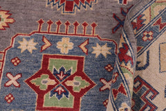 handmade Geometric Kazak Gray Ivory Hand-made RECTANGLE 100% WOOL area rug 8'X10'