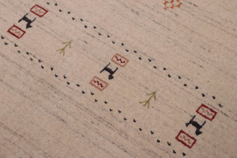 handmade Modern Gabbeh Blue Lt. Blue Hand-made RECTANGLE 100% WOOL area rug 8' x 10'