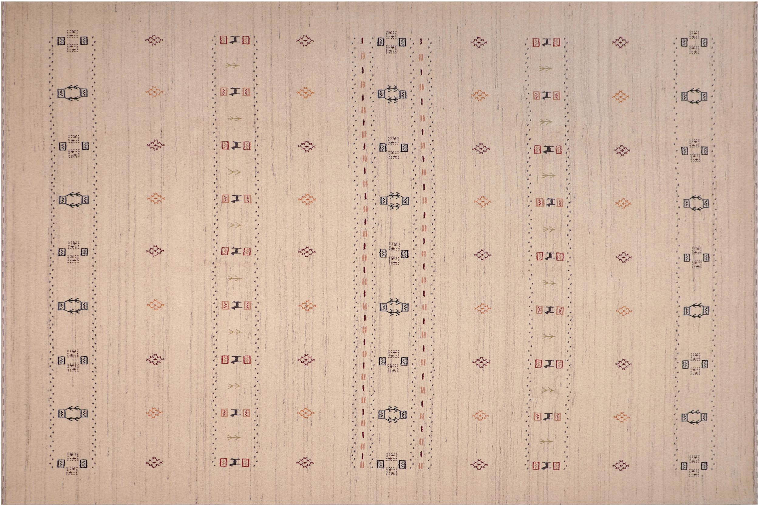 handmade Modern Gabbeh Ivory Ivory Hand-made RECTANGLE 100% WOOL area rug 8x10