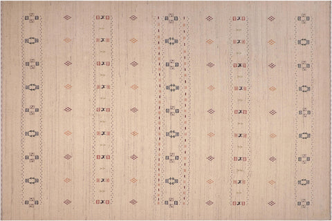 handmade Modern Gabbeh Ivory Ivory Hand-made RECTANGLE 100% WOOL area rug 8x10