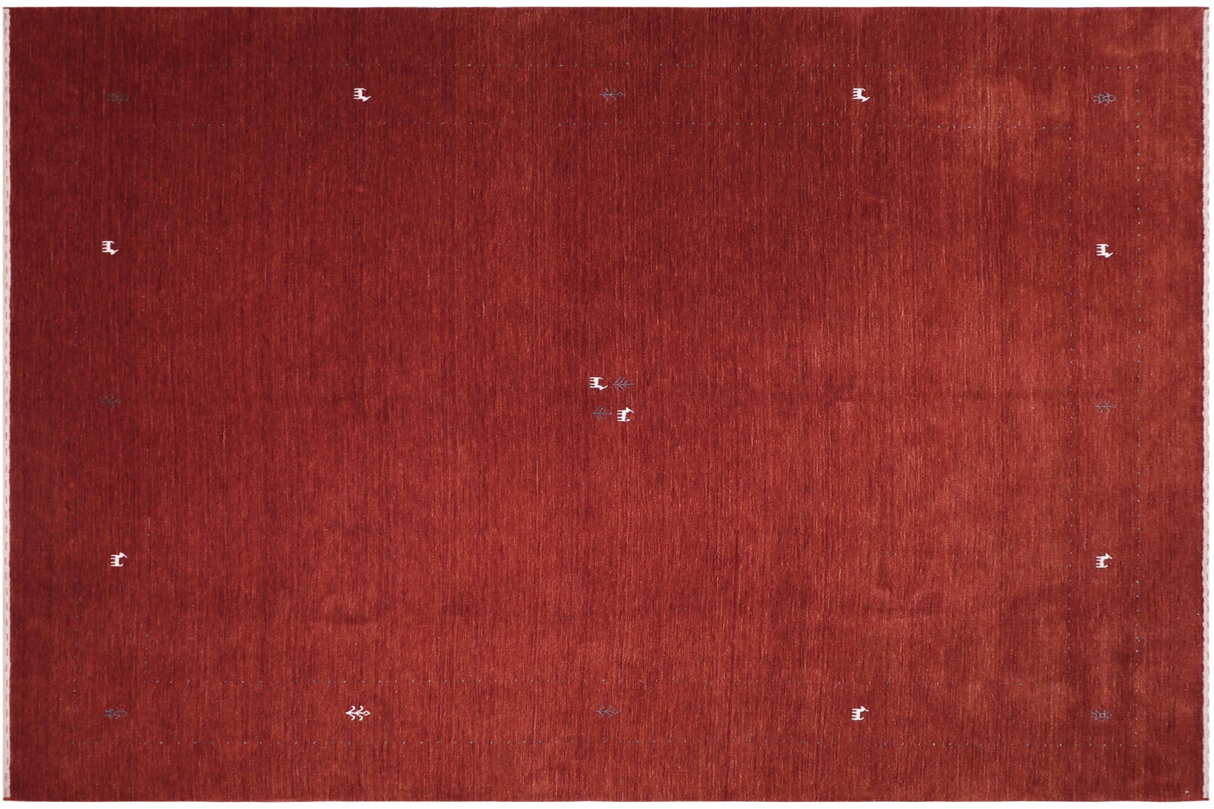 handmade Modern Gabbeh Rust Rust Hand-made RECTANGLE 100% WOOL area rug 9x12