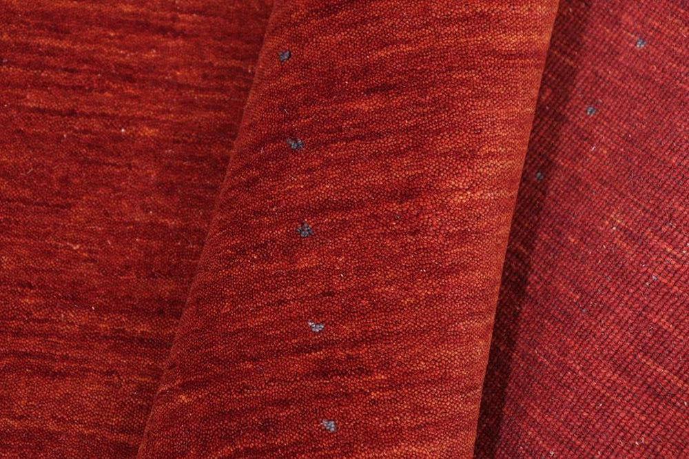 handmade Modern Gabbeh Rust Rust Hand-made RECTANGLE 100% WOOL area rug 9x12